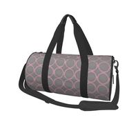 Quatrefoil Grey Print Round Duffel Bag, Canvas Overnight Travel Tote Bag, Waterproof and Tear-Resistant.Foldable Weekend Travel Bag