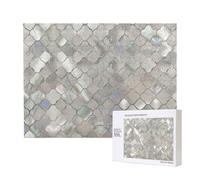 Quatrefoil Moroccan Mother Of Pearl,500 Pieces Wooden Jigsaw Family Game Jigsaw Puzzles for Adults Teens Home Decor