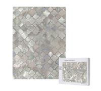Quatrefoil Moroccan Mother Of Pearl,500 Pieces Wooden Jigsaw Family Game Jigsaw Puzzles for Adults Teens