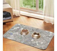Quatrefoil Moroccan Mother Of Pearl,Waterproof Pet Feeding Mat,PU Leather Placemats for Cat Dog Water Bowl,Food Mats,30x45cm