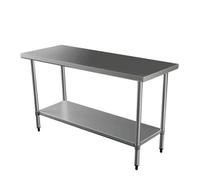 Quattro 1200mm Stainless Steel Centre Prep Table with Galvanised Undershelf & Legs | Heavy Duty Commercial Catering Workbench for Professional Kitchens, Restaurants & Food Prep Areas