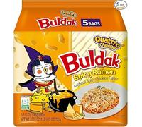 Quattro Cheese Buldakk Halal Ramen - Korean Spicy Instant Noodles Multipack, Hot Chicken & Cheese Flavour - 5 x 140g Packs