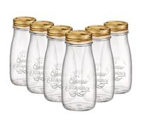 Bormioli Rocco Quattro Stagioni Glass Bottles With Screw Top Lid - 400Ml - Pack Of 6