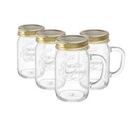 Bormioli Rocco Quattro Stagioni Glass Preserving Mason Jars - 475Ml - Clear - Pack Of 4, Clear