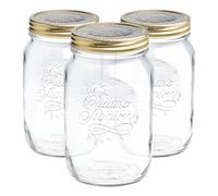 Bormioli Rocco Quattro Stagioni Glass Storage Jars - 1 Litre - Pack Of 3