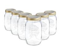 Quattro Stagioni Glass Storage Jars - 1 Litre - Pack of 6