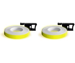 Quattroerre 10293 Neon Wheel Stripes with Applicator Tool, 7 mm x 6 mt, Yellow (Pack of 2)