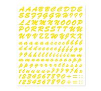 Quattroerre Adhesive Letter Kit, Fluo Yellow