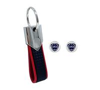 Quattroerre Carbon Keyring with Original Lancia Logos 12 mm - Red - One size