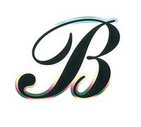 Quattroerre Holographic Letter B Sticker, Black Metal