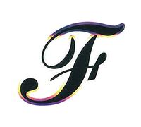 Quattroerre Holographic Letter F Sticker, Black Metal