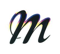 Quattroerre Holographic Letter M Sticker, Black Metal