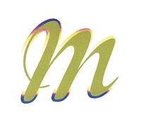 Quattroerre Holographic Letter M Sticker, Gold Metal