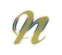 Quattroerre Holographic Letter N Sticker, Gold Metal