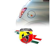 Quattroerre Official 3D Sticker Abarth for Tank Cap Fiat 500 Abarth, Lightning Shield, Size 50 mm