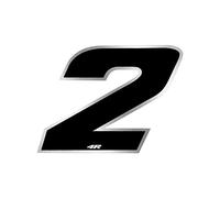 Quattroerre Racing Number 2 Anodized Medium, Black