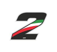 Quattroerre Racing Number 2 Small, Flag, 6.5 x 7.5 cm