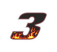 Quattroerre Racing Number 3 Anodized Mini, Flames
