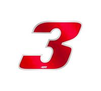 Quattroerre Racing Number 3 Anodized Mini, Red