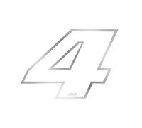 Quattroerre Racing Number 4 Anodized Mini, White