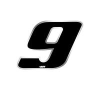 Quattroerre Racing Number 9 Anodized Medium, Black