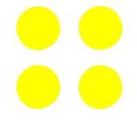 Quattroerre Refractive Stickers Circles, Yellow, Set of 4