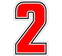 Quattroerre Sic Number 2, Red, h 6.3 cm