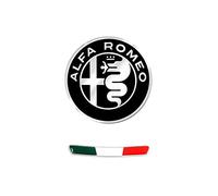 Quattroerre Sticker Kit Alfa Romeo Logo 51 mm + Flag for Interior Giulia Stelvio