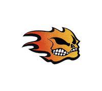 Quattroerre Sticker Patch Flames Skull For Fabrics, 5.3 x 8.6 cm