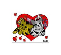Quattroerre Stickers Heart with Cats, 14 x 16 cm