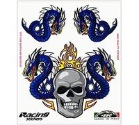Quattroerre Stickers Skull and Dragons, 14 x 16 cm