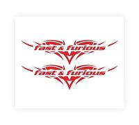 Quattroerre Supershaped Die-Cut Fast & Furious for Car, Red, 14 x 16 cm
