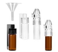 Quavendrix 4-Piece Compact Storage Bottle Set with Spoon - Portable Snuff Vials with Scoops - Discreet Mini Containers for Powder Storage - Leak-Proof Travel Jars for Herbs, Spices, Snuff