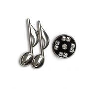 Quaver Lapel Pin - Onyx Art LP100 Silver Tone Music Badge in Premier Life Gift Box