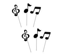 Quaver Shaped Cake Toppers Single Pack Music Party Supplies Cupcake Accessories Recyclable Paper Decorative Accessories Colorful Music Note Decoration