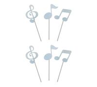 Quaver Shaped Cake Toppers Single Pack Music Party Supplies Cupcake Accessories Recyclable Paper Decorative Accessories Colorful Music Note Decoration