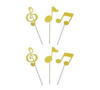 Quaver Shaped Cake Toppers Single Pack Music Party Supplies Cupcake Accessories Recyclable Paper Decorative Accessories Colorful Music Note Decoration