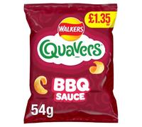 Quavers Light & Crunchy Crisps, 54g, Pack of 18 (BBQ Sauce)