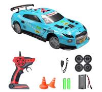 Quavva 1/14 Scale 4WD RC Car High-Speed Drift 25km/h with LED Lights 2.4GHz Remote Control All-Terrain Off-Road Vehicle Rechargeable 40 Min Runtime(Blue)