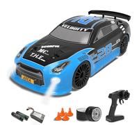 Quavva 1/14 Scale 4WD RC Car High-Speed Drift 25km/h with LED Lights 2.4GHz Remote Control All-Terrain Off-Road Vehicle Rechargeable 40 Min Runtime(Blue2)