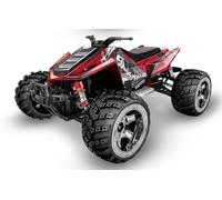 Quavva 1/16 Scale 4WD RC Monster Truck, High Speed 37MPH, 550 Powerful Motor, All-Metal Transmission, 2.4GHz RC, Off-Road All Terrain Vehicle, Water Resistant with Rechargeable Battery(169RED)