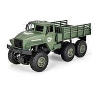 Quavva 1/18 Scale 6WD RC Military Truck for Adults 14+, Q68 Q69 Remote Control Cargo Truck with Bed, 2.4GHz, LED Lights, 18 Mins Runtime(Q68 Green)