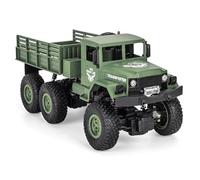 Quavva 1/18 Scale 6WD RC Military Truck for Adults 14+, Q68 Q69 Remote Control Cargo Truck with Bed, 2.4GHz, LED Lights, 18 Mins Runtime, Off-Road RTR, 2 Body Styles(Q69 Green)