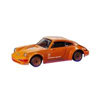 Quavva 1/43 Scale Alloy RC Drift Car, Fully Proportional, 2.4GHz 4WD, Opening Doors, 7-Color LED, Dalai Lama Stabilizer, 18km/h High Speed, Perfect for Tabletop Art, Adult Collection, Gift(Black)
