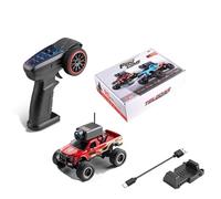 Quavva 1/64 FPV RC Camera Monster Truck 6407 for 14+ Adults WiFi APP 3-Speed Gyro LED Lights Display Version Option RTR(Red 6407)