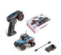 Quavva 1/64 FPV RC Camera Monster Truck 6407 for 14+ Adults WiFi APP 3-Speed Gyro LED Lights Display Version Option RTR(Blue 6407)
