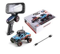 Quavva 1/64 FPV RC Camera Monster Truck 6407 for 14+ Adults WiFi APP 3-Speed Gyro LED Lights Display Version Option RTR(Blue 6407+C)