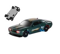 Quavva 1:64 Scale RC Drift Car, 4WD, 15KM/H, 2.4G Remote Control, LED Headlights, 30m Distance, High-Speed Desktop Racing Car, Toy for Adults and Kids(1-43 Green Box)