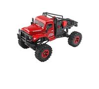 Quavva 184020 1:18 4WD RC Crawler with Door Bridge Design, Full Axle Bearings, Dual Speed, 3-Point LED Lighting, 2.4G, 60m, 130 Motor,Impact-Resistant PVC(184020 1Battery Red)