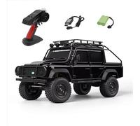 Quavva 2.4GHz RC Car 1:18 Scale 4WD Crawler Off-Road 48°Aluminum Alloy Body Full Proportional 3-Speed Linkage LED Lights 50min Runtime 50m 14+ MN111(BLACK)
